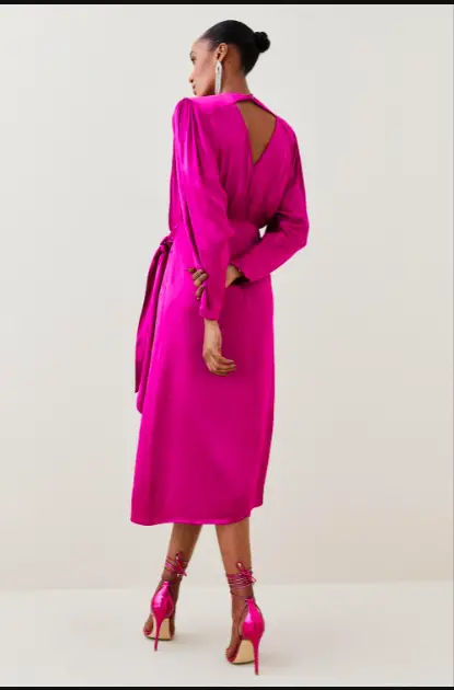 Fuchsia Dress and Metallic Pink Heels