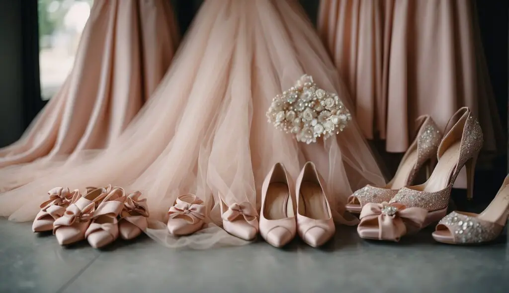 Blush Dress with Shoes Ensemble