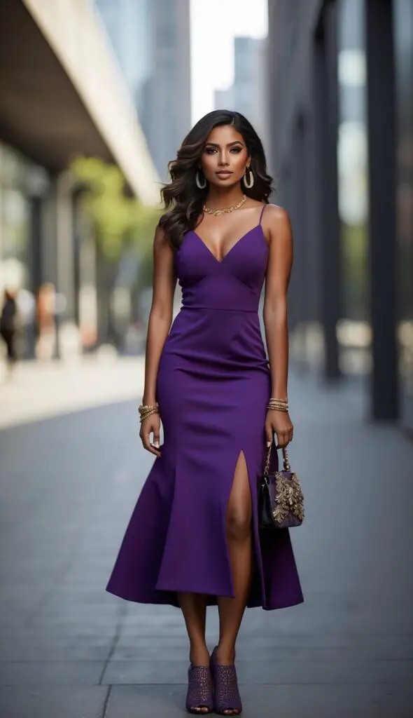 Purple Dress With Purple Heels 