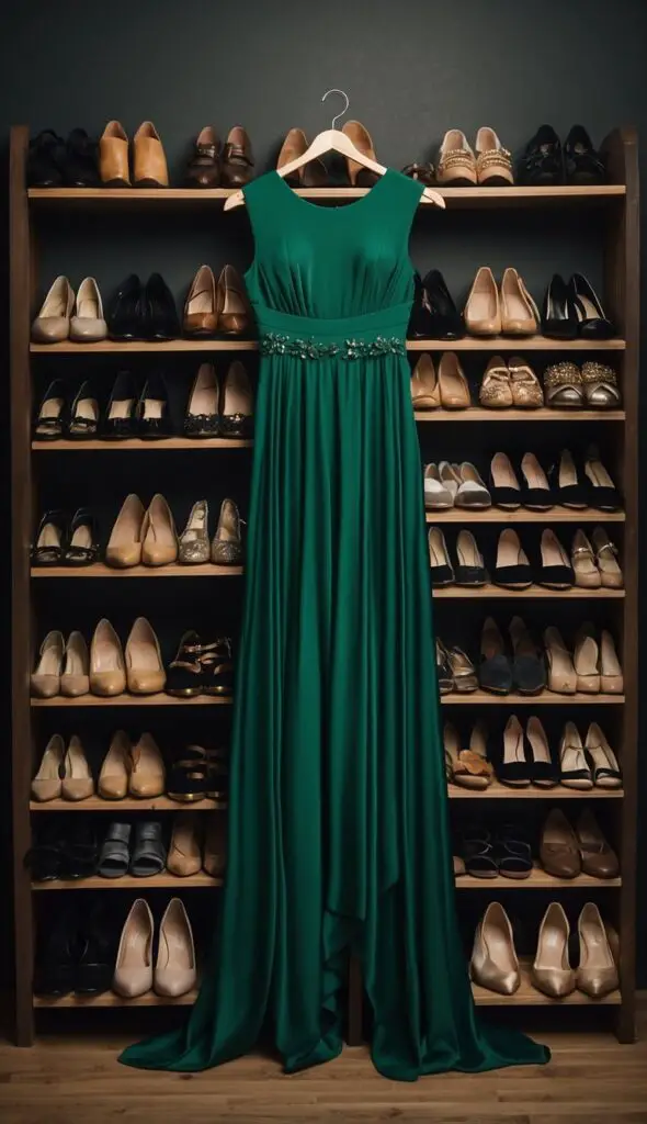 Ensemble Shoes with Emerald Green Dress