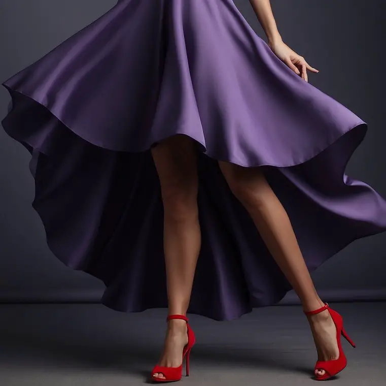 Purple Dress with Red Heels 